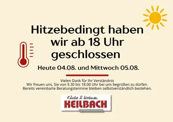 Öffnungszeiten heute Dienstag und Mittwoch 9.30-18.00 Uhr
